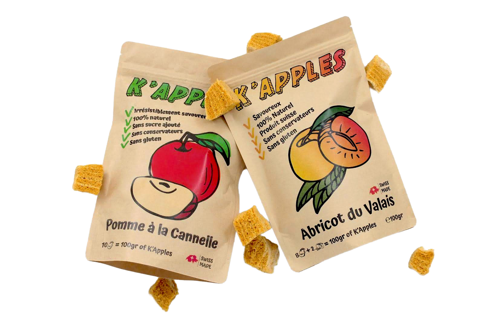 Visuel de la saveur pomme et abricot K'Apples