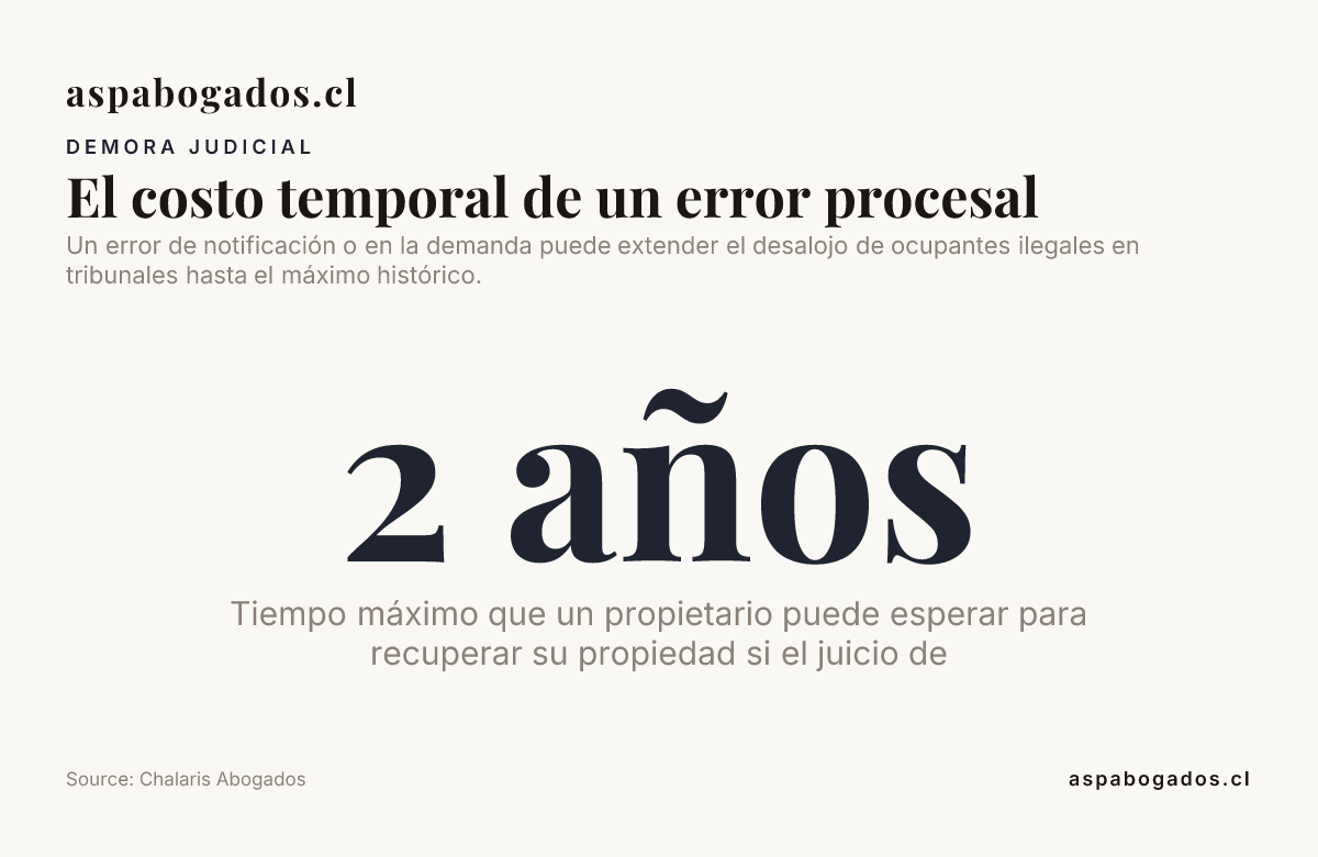 El costo temporal de un error procesal — data from Chalaris Abogados