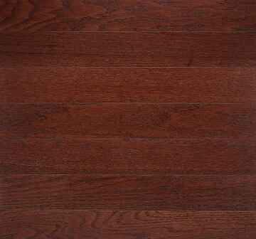Reddish-brown engineered hardwood flooring with visible grain and horizontal plank seams.