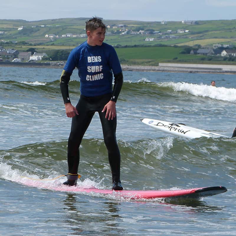 Learning to surf at Lahinch