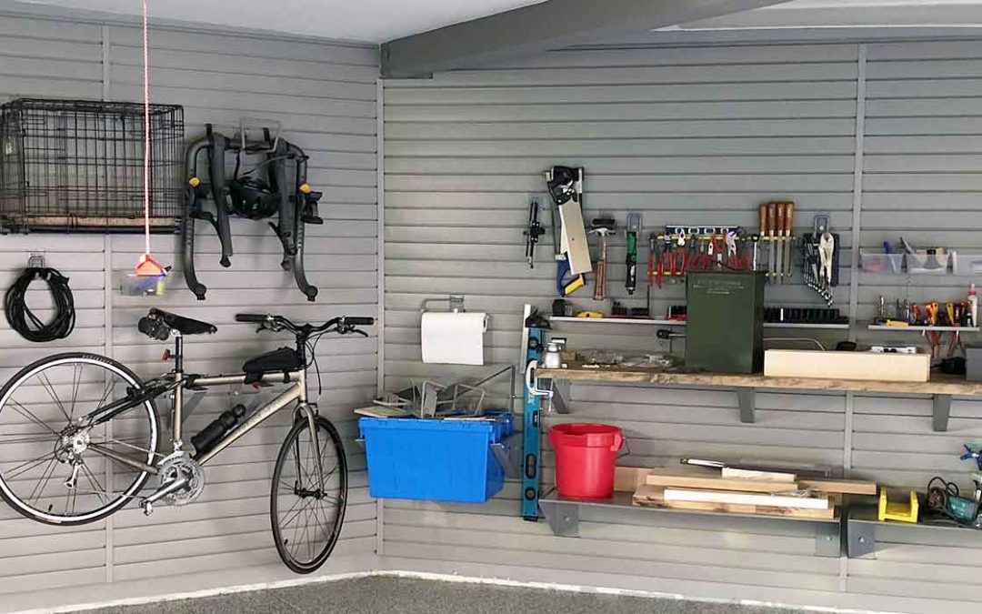 Garage slatwall storage panels