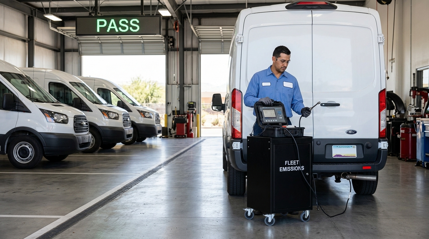 Fleet emissions testing overview illustration