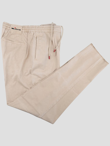 Kiton Beige Lyocell Cotton Pants