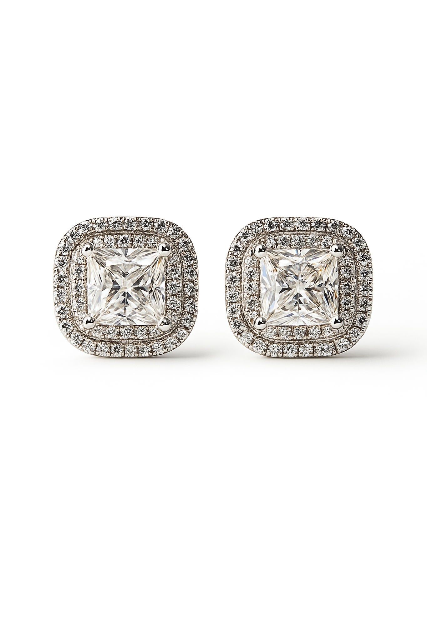 Courtside Halo Moissanite Studs - main