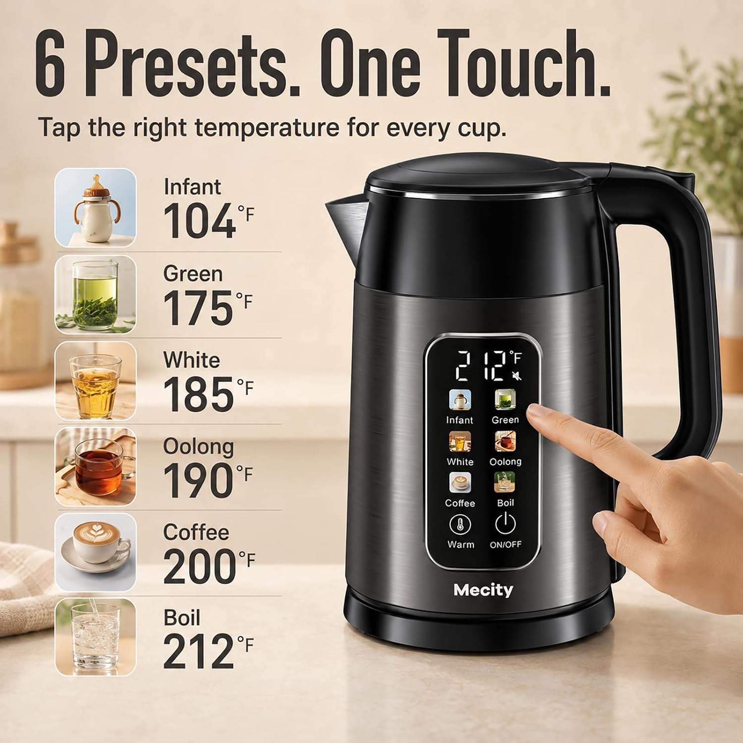 Electric kettle shown for a speed comparison Fast Boiling Electric Kettle