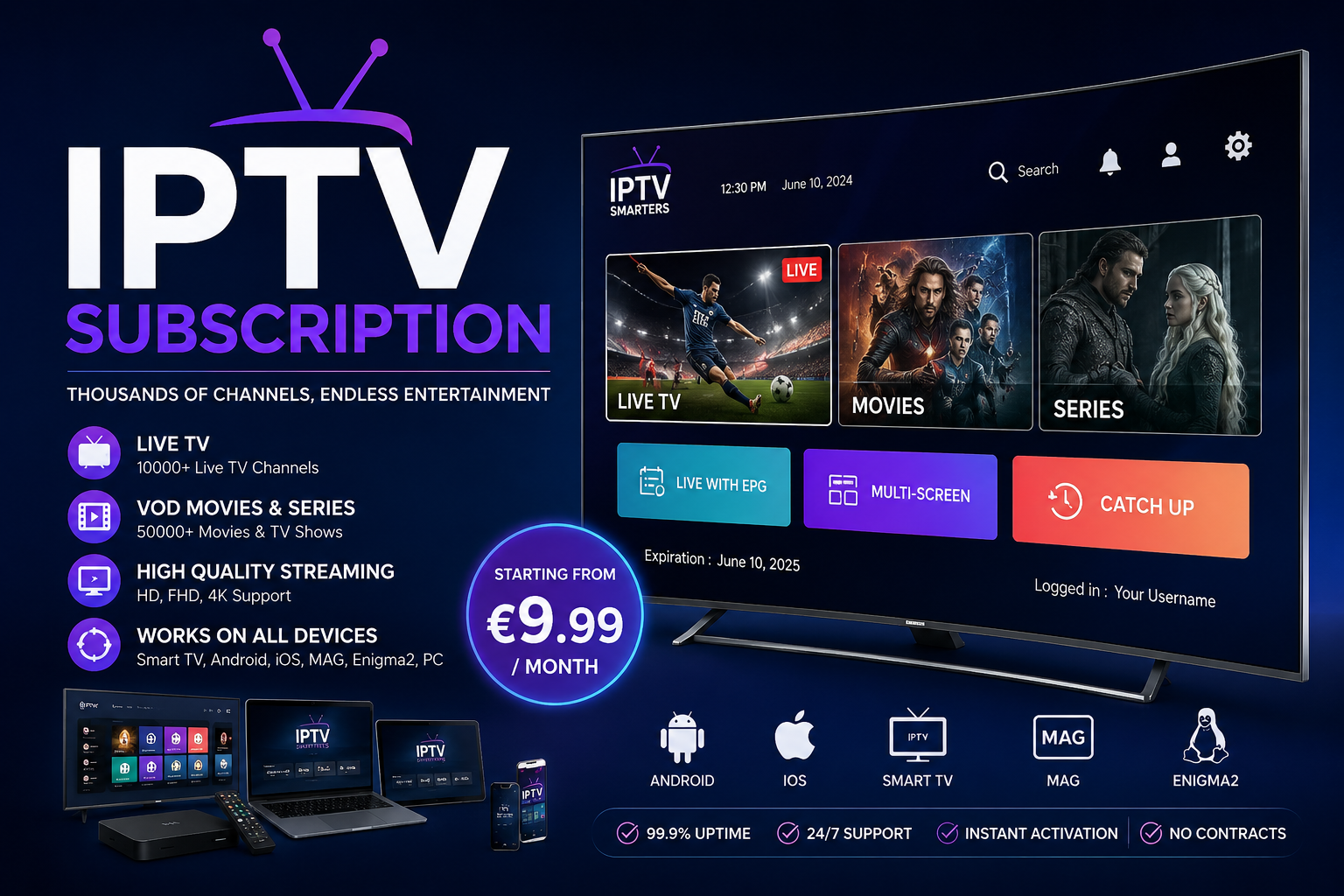 Best IPTV subscriptions for 4K Tivimate streaming
