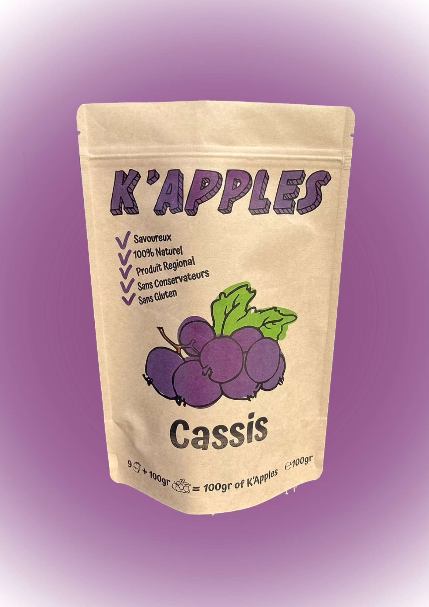 En-cas sans gluten pour enfants - K'Apples au cassis