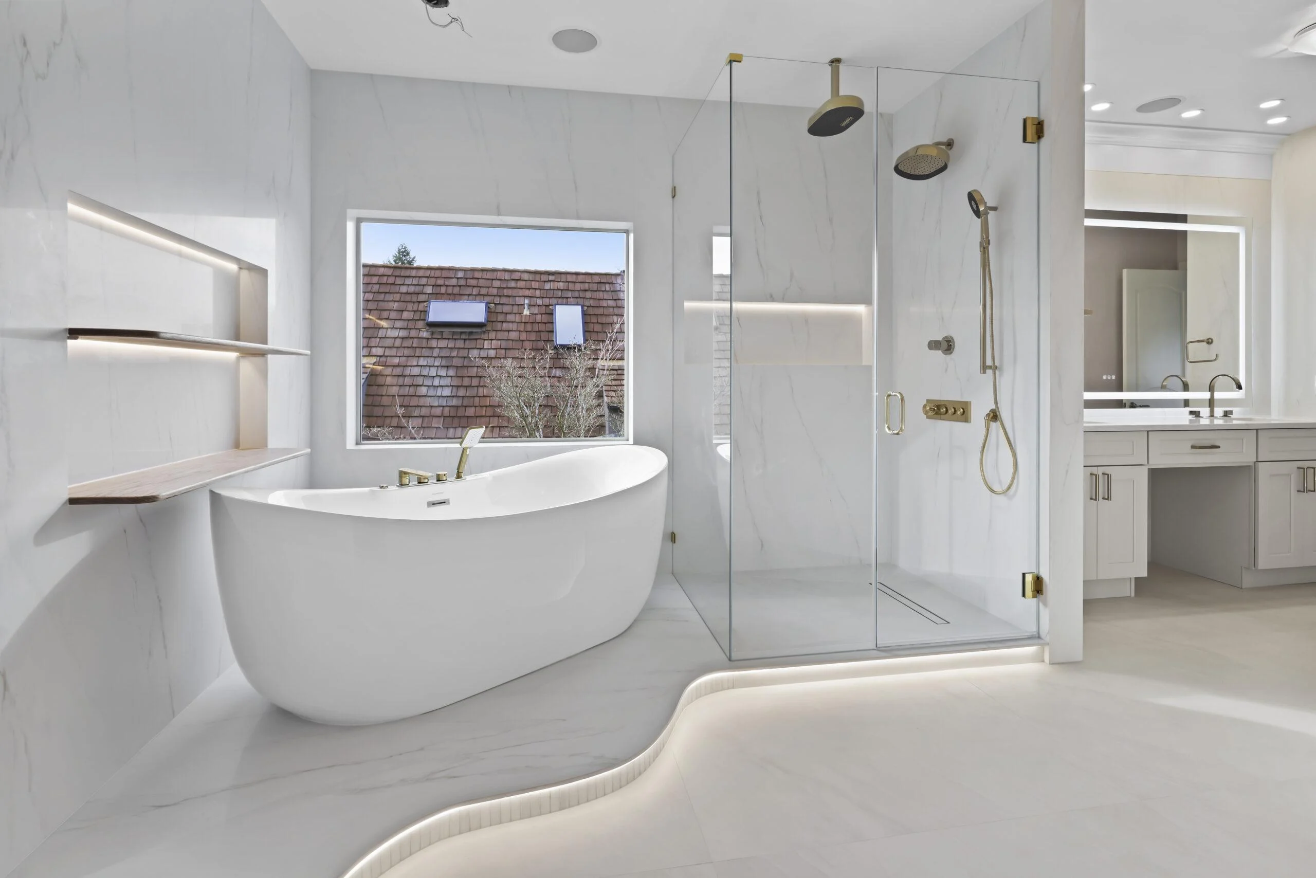 Luxury Master Bathroom Remodel with Spa Design in Clyde Hill WA