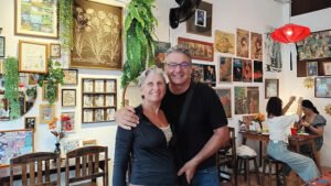 Joanna and Maurice working in Surat Thani, Thailand