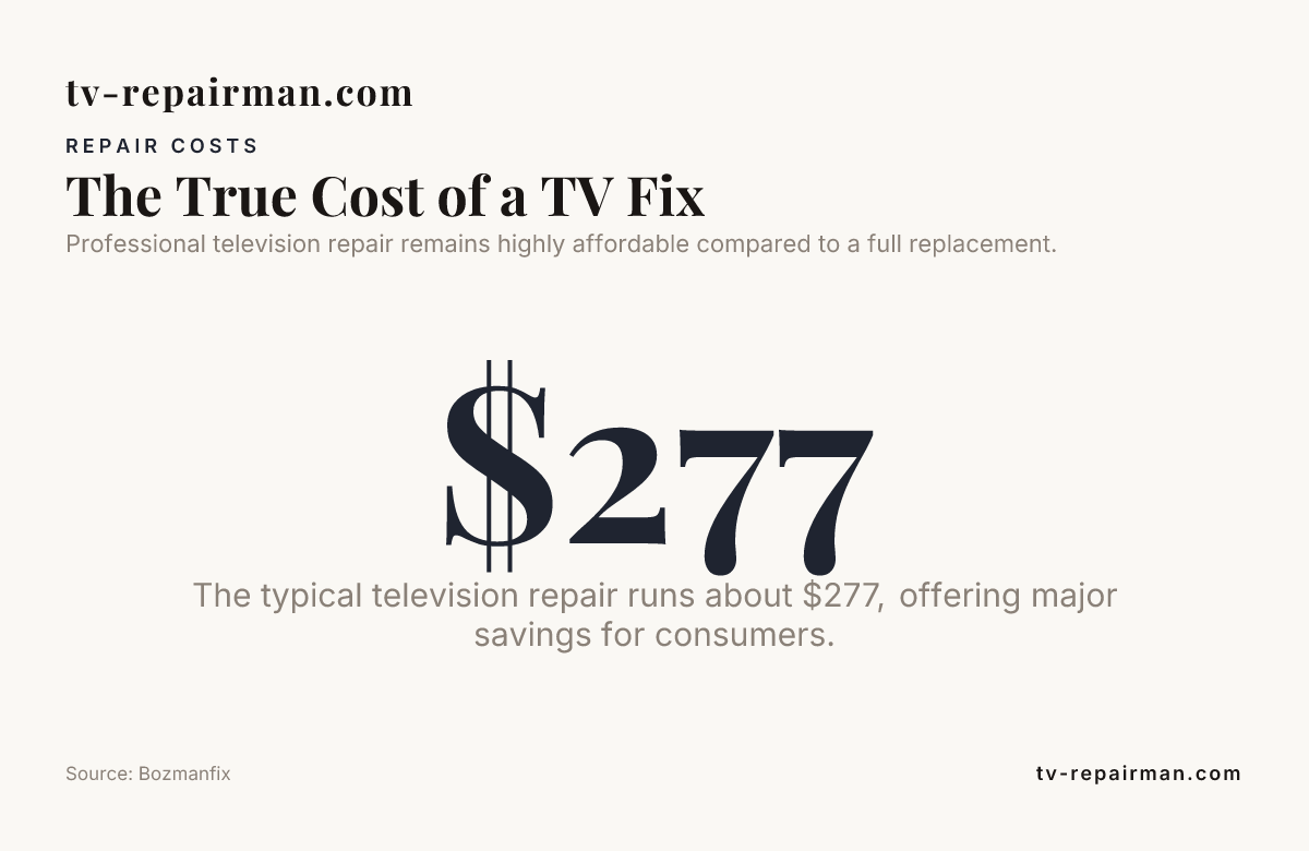 The True Cost of a TV Fix &mdash; data from Bozmanfix