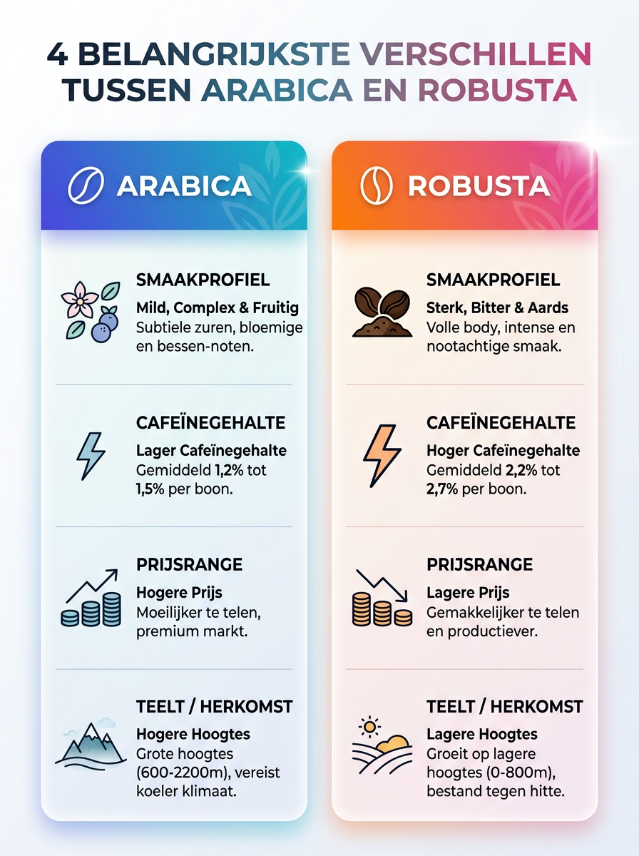Infographic arabica vs robusta verschil
