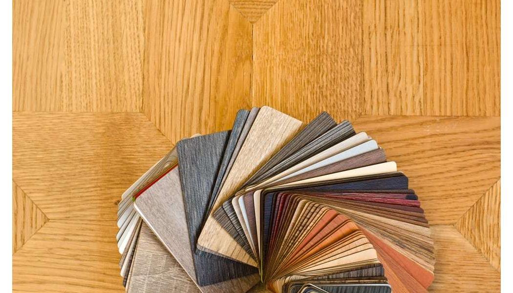 Flooring samples on top of a hardwood floor