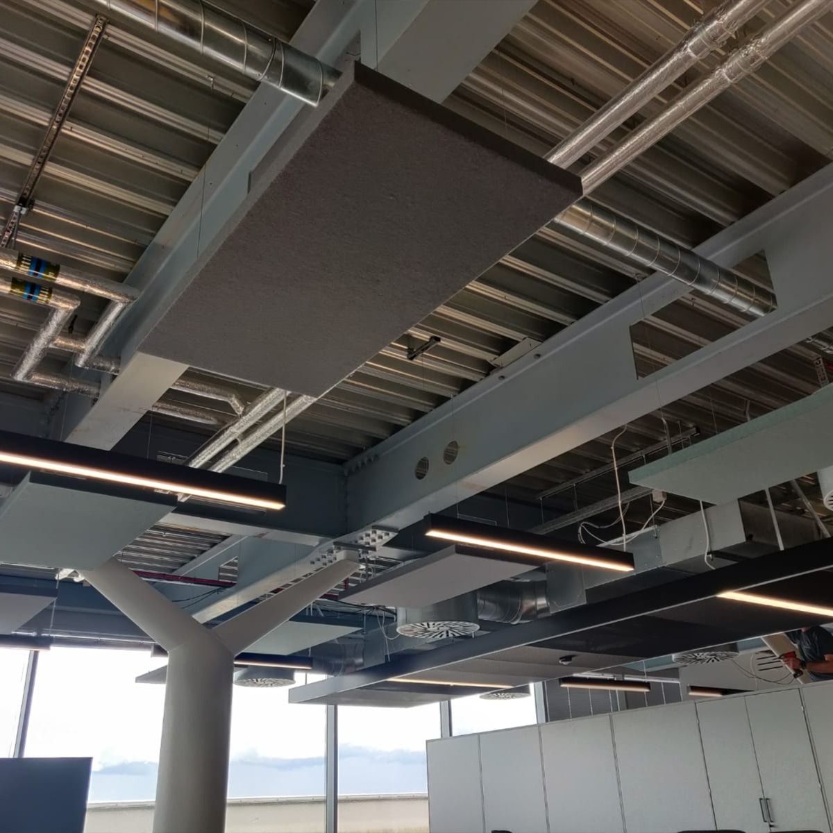 SilentSpace Rectangle Rafts ceiling installation