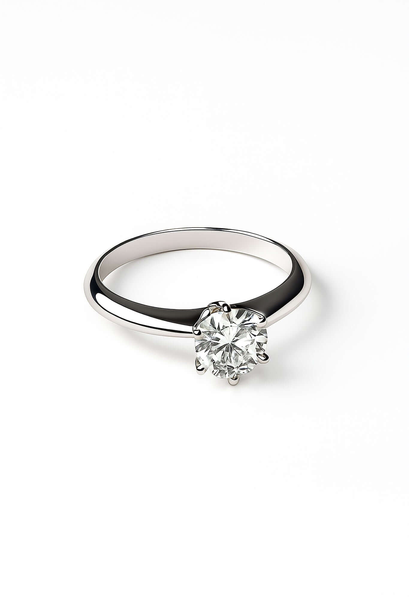 Classic Moissanite Solitaire Ring - 1 ct side view