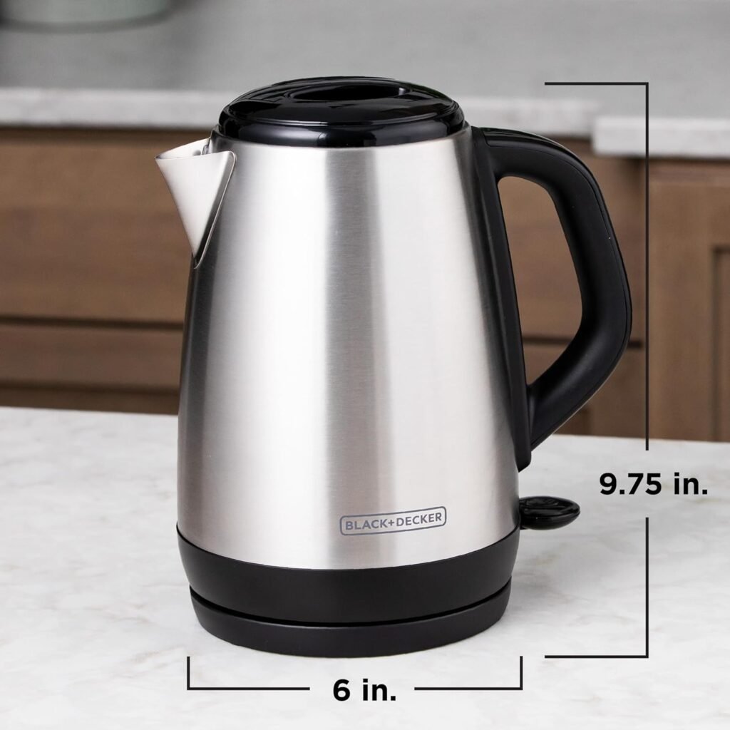Black & Decker 1.7L stainless steel cordless electric kettle