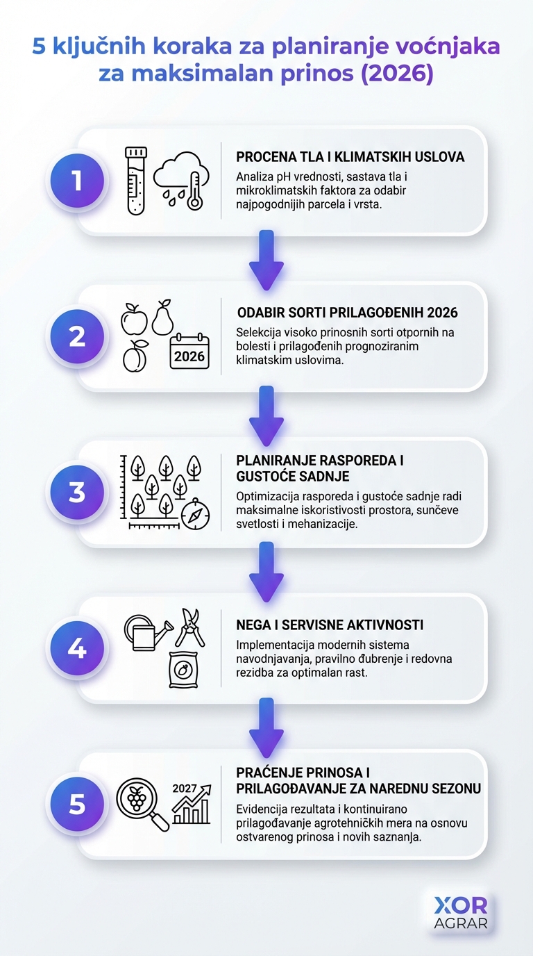 Kako pravilno planirati sadnju voćnjaka za maksimalan prinos 2026: 5 ključnih koraka.