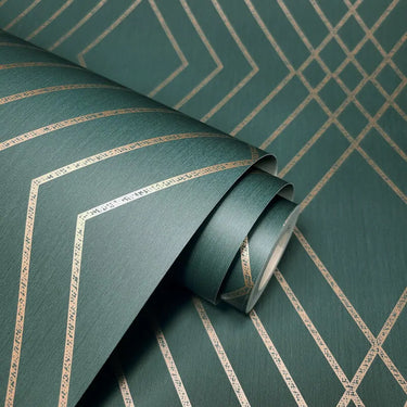 Shard Trellis Emerald Curved Wallpaper