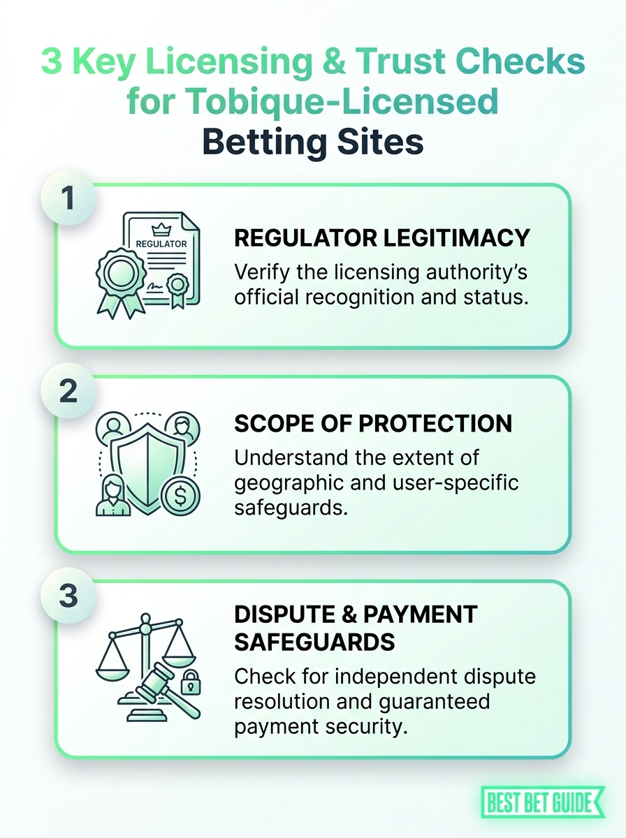 Three key licensing and trust checks for Tobique-licensed betting sites (best Tobique license betting sites)
