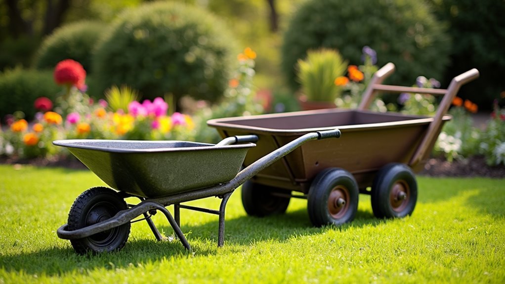 Wheelbarrow versus garden cart comparison for hauling soil