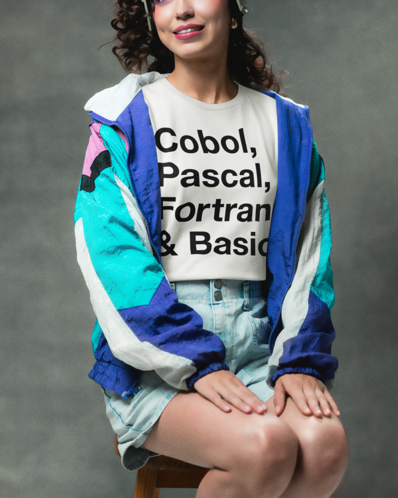 Retro portrait style graphic t-shirt mockup
