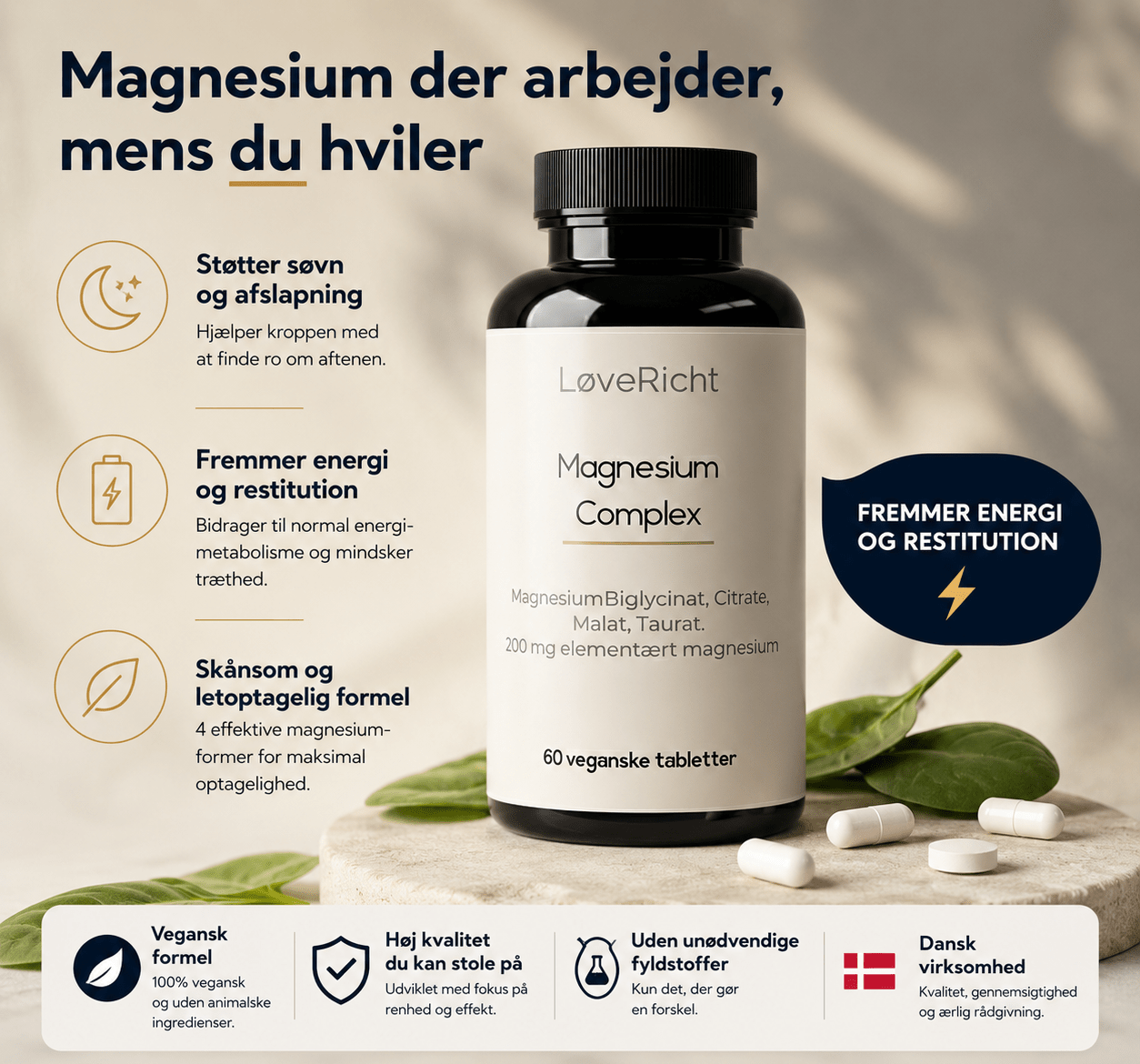 LøveRicht Magnesium Complex 60 vegan tabletter