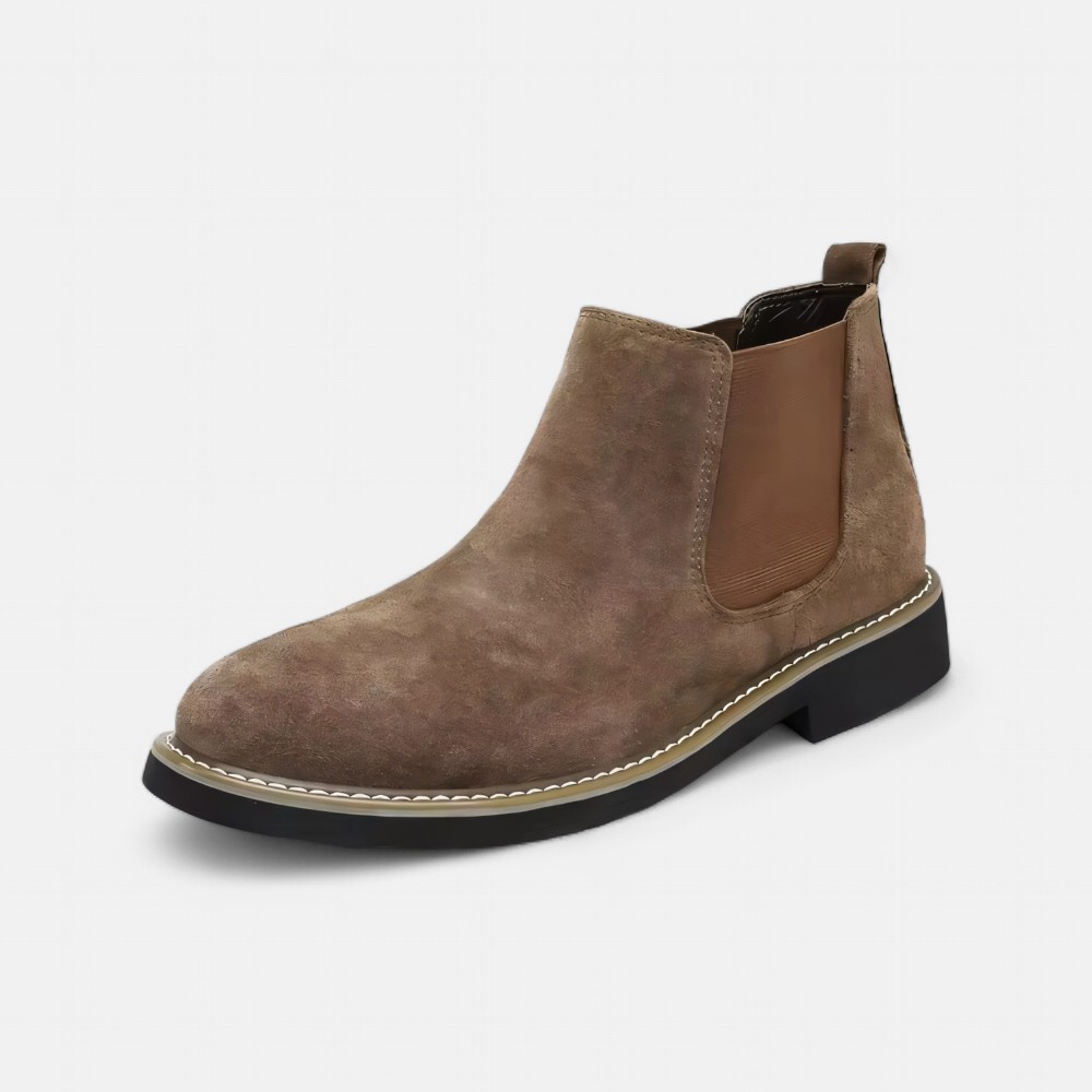 Bottines chelsea marron daim femme