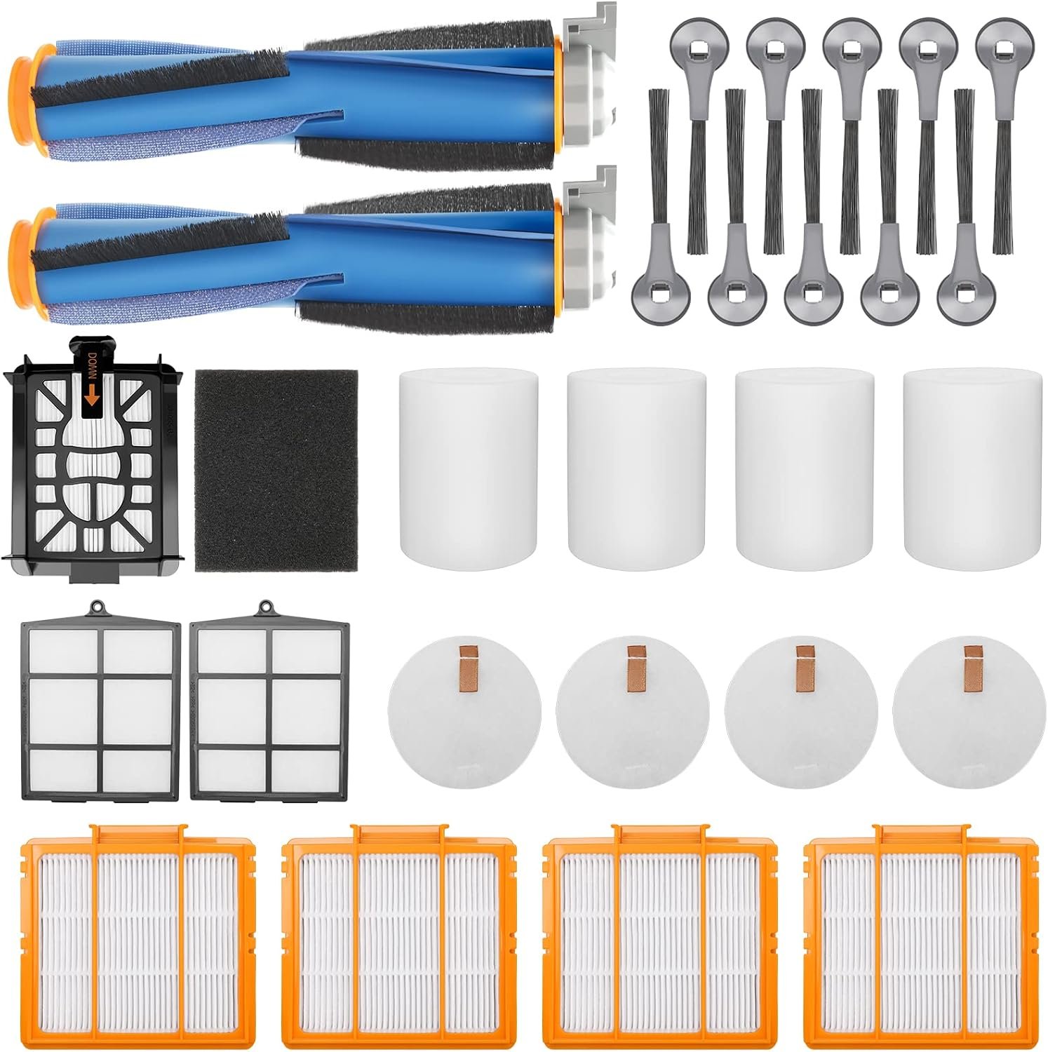 Vacuum Replacement Parts for Shark AI AV2501S AV2501AE AV2511AE Robot Vac | Replacement Filter Accessories Kits For Shark AV2610WA RV2502AE RV2610WA RV2520 AV2510 AV251WAXUS Ultra Robot Vacuum Cleaner