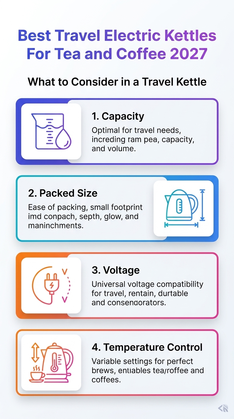 Infographic on what to consider when choosing the best electric kettle for tea and coffee in 2027