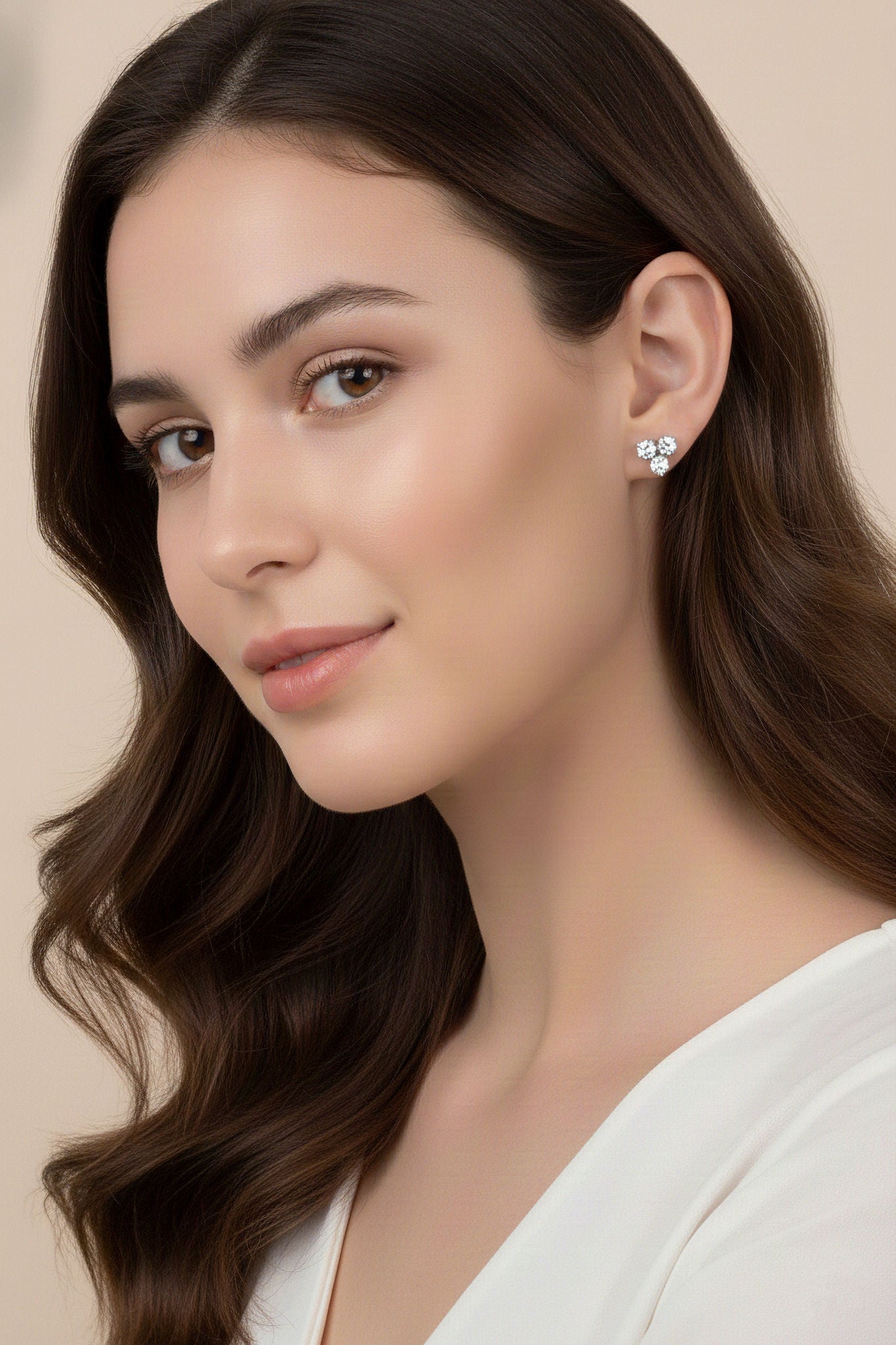 Cluster Moissanite Studs sterling silver NZ