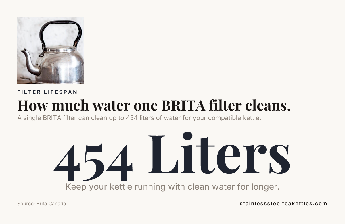How much water one BRITA filter cleans. — data from Brita Canada