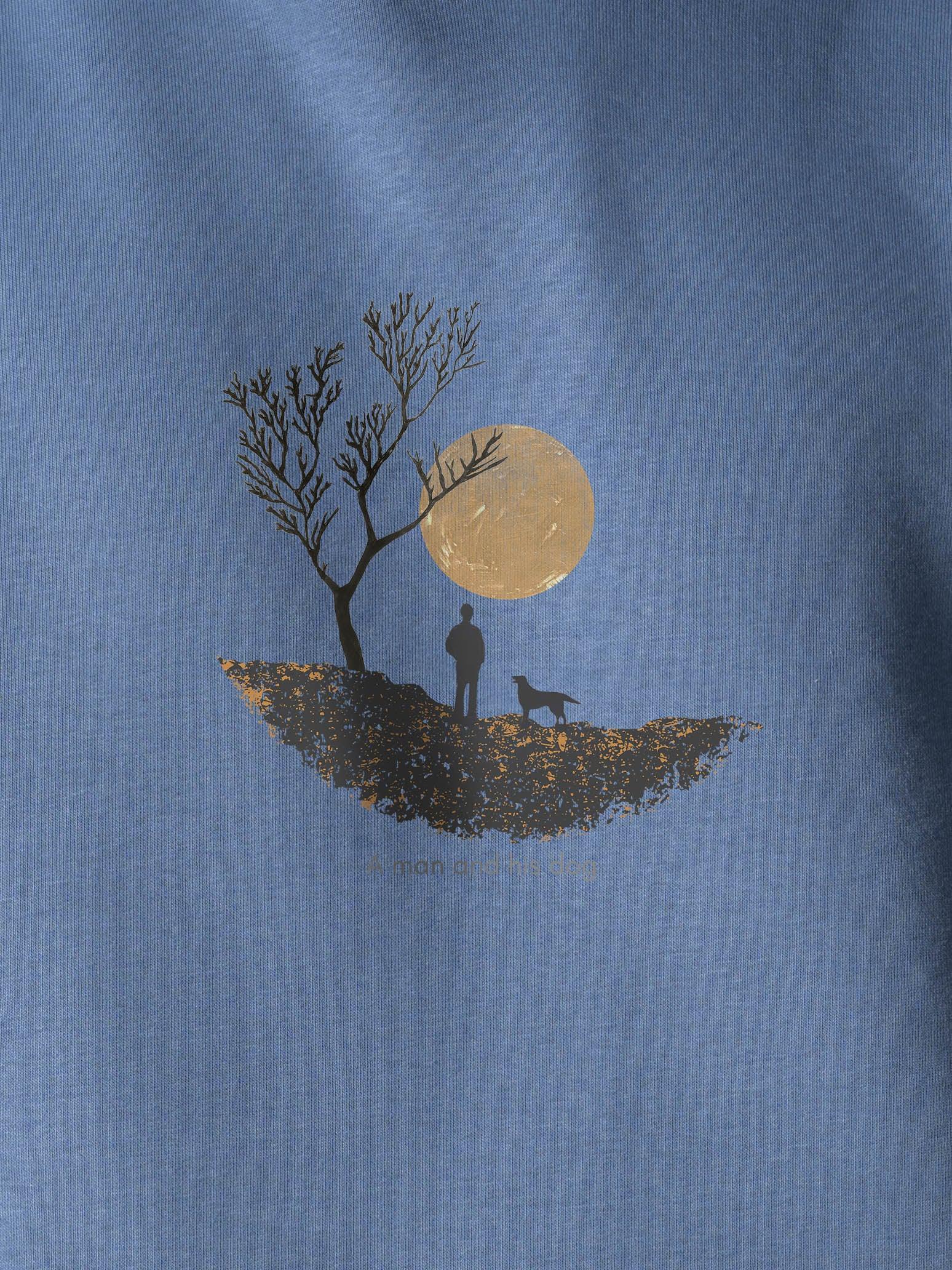 A Man and His Dog Hoodie back view