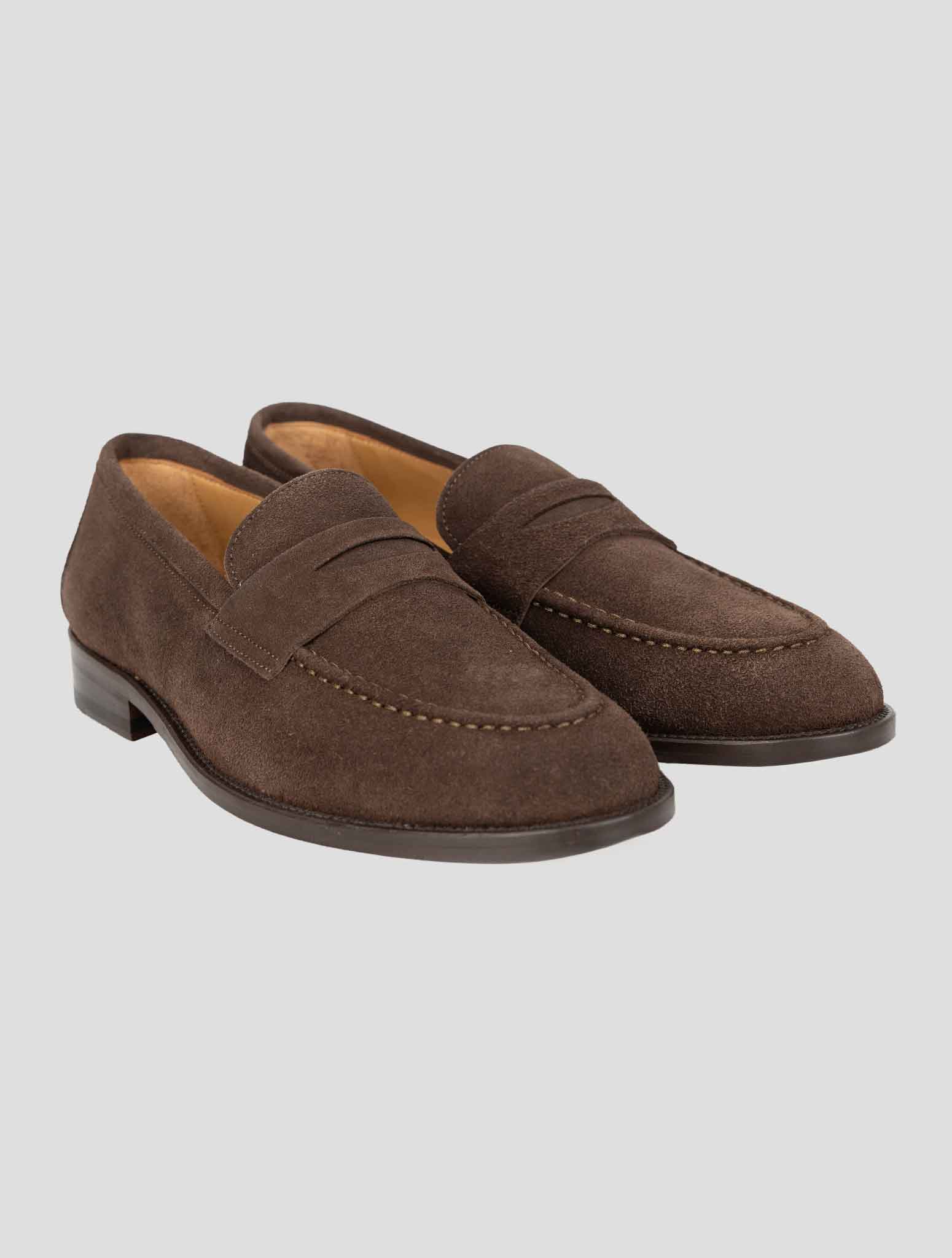 Sartorio Napoli Brown Leather Suede Loafers