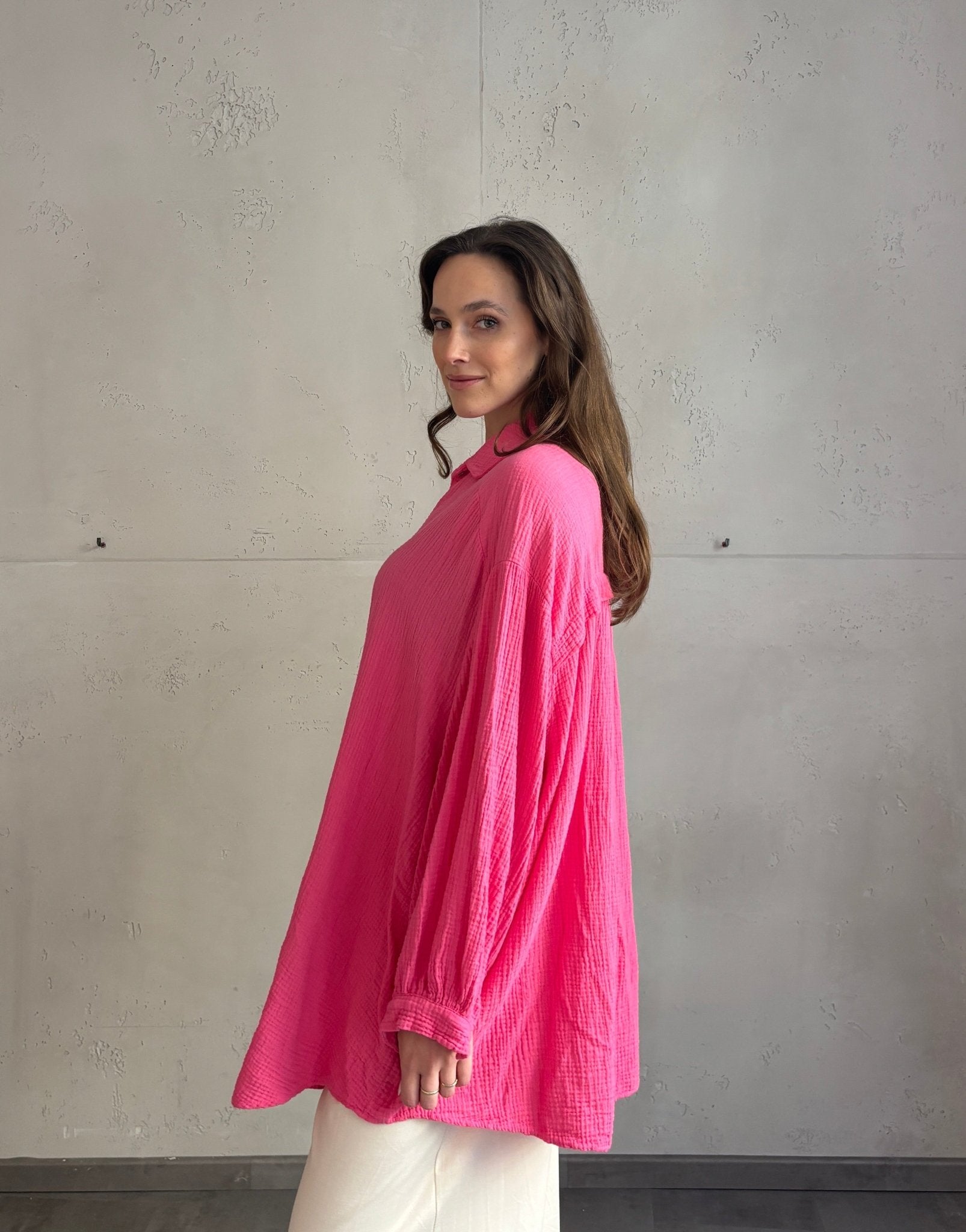 Oversize Musselinbluse