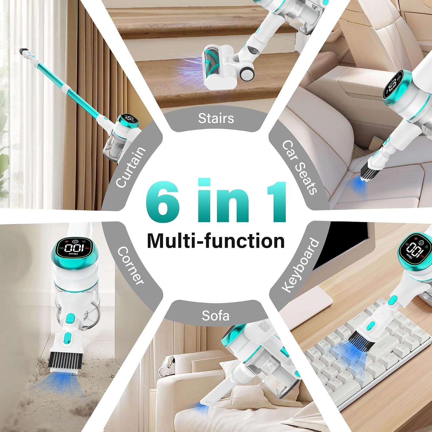 Tikom V500 Cordless Vacuum Cleaner cleaning under furniture