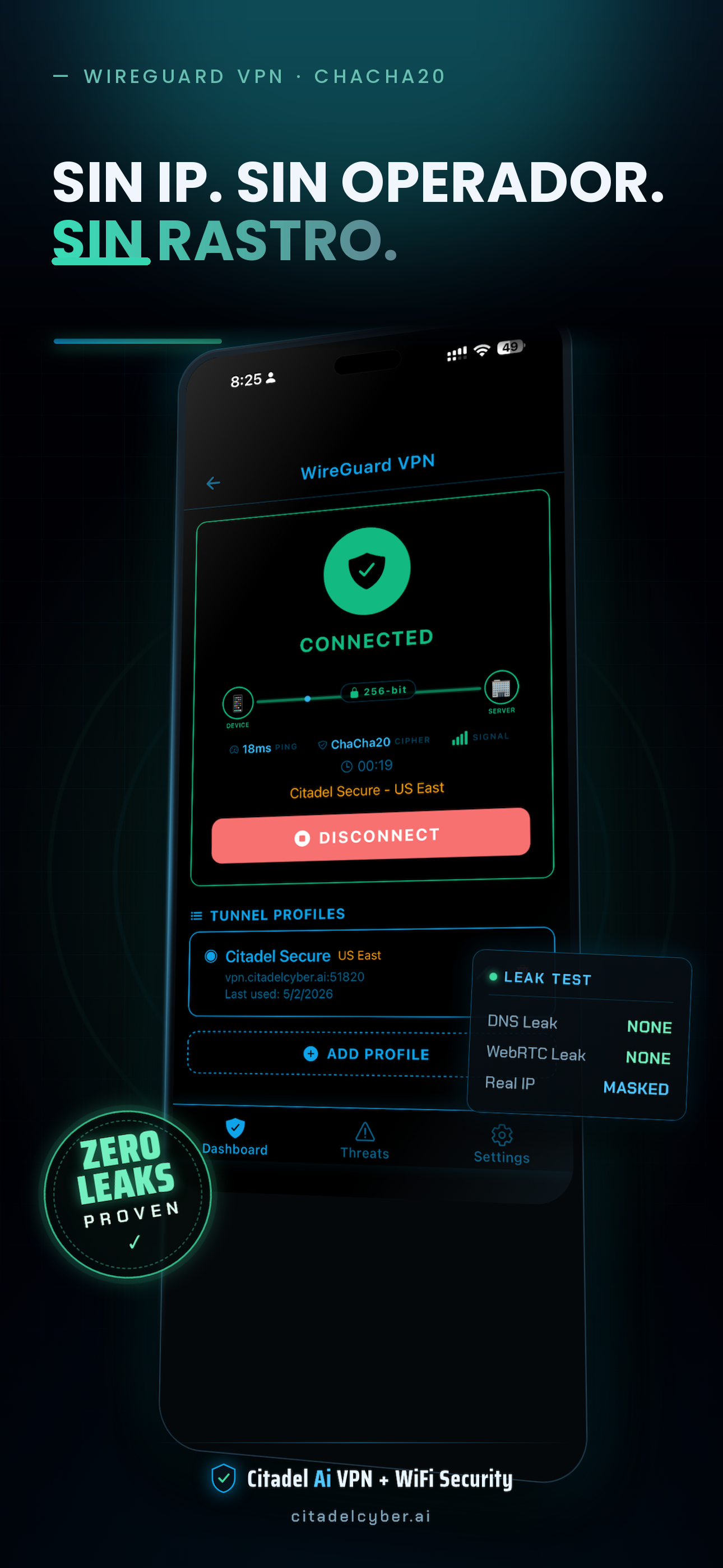 Zero logs — your privacy isn't our product