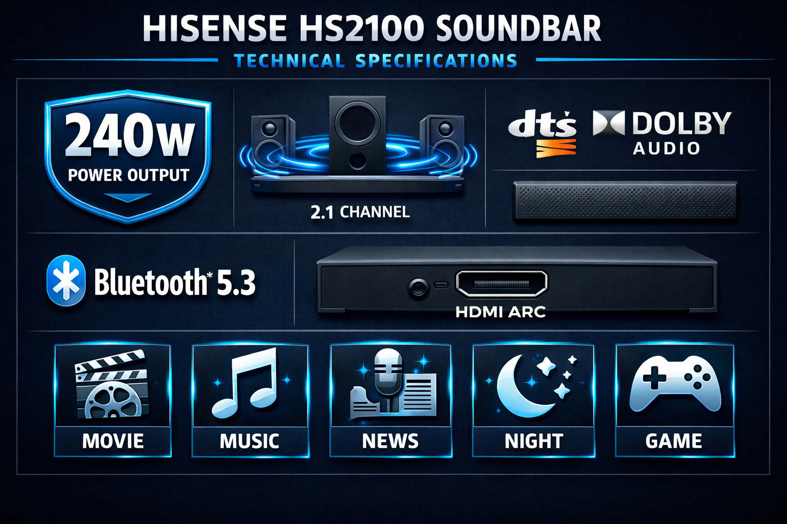 Hisense HS2100 Specifications