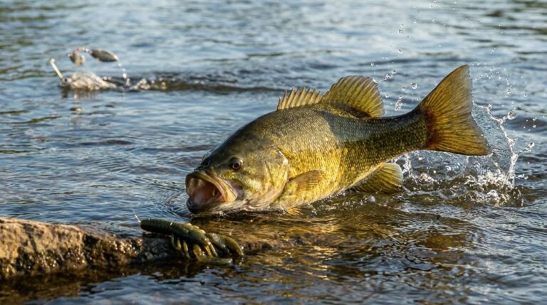 Smallmouth bass reaction strike timing