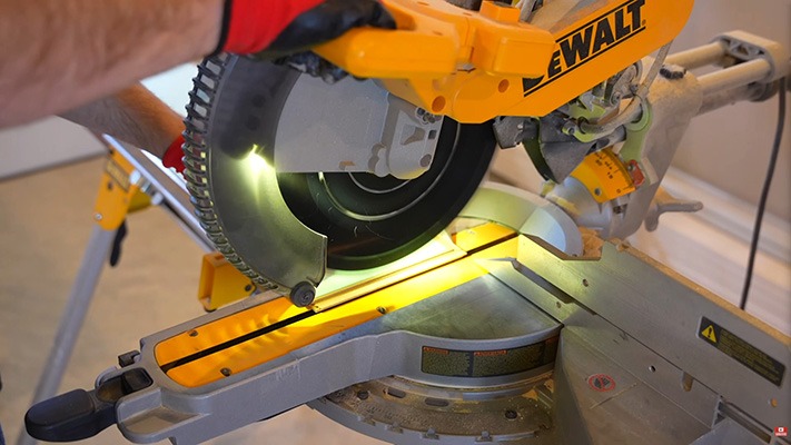 Cutting a laminate wood plank