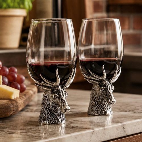 Stag pewter wine glasses