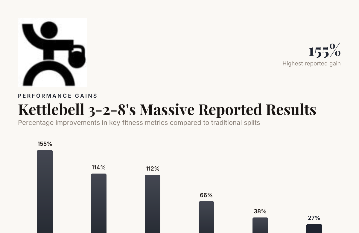 Kettlebell 3-2-8's Massive Reported Results — data from Coach360News