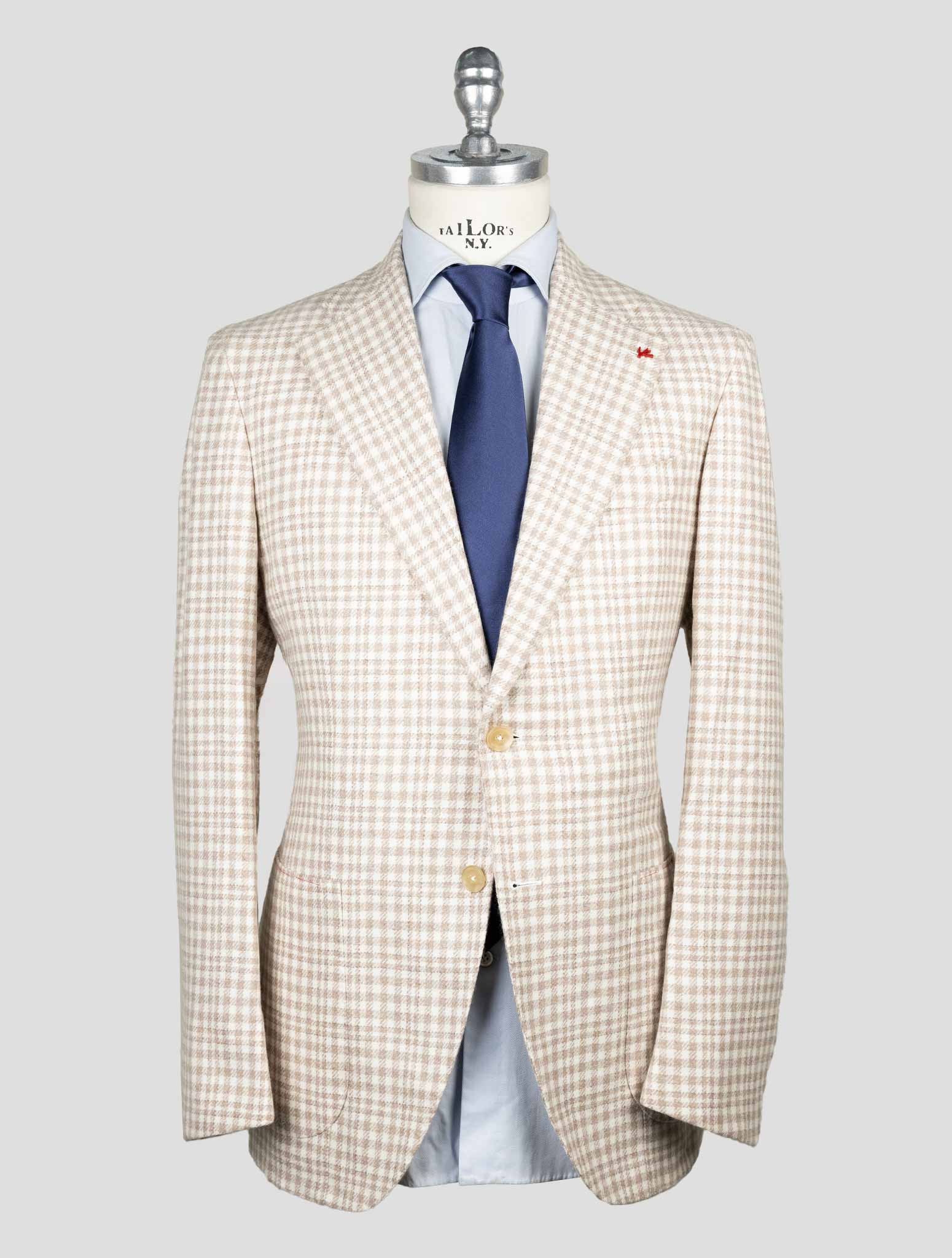 Isaia Beige Cashmere Blazer Contemporary Fit