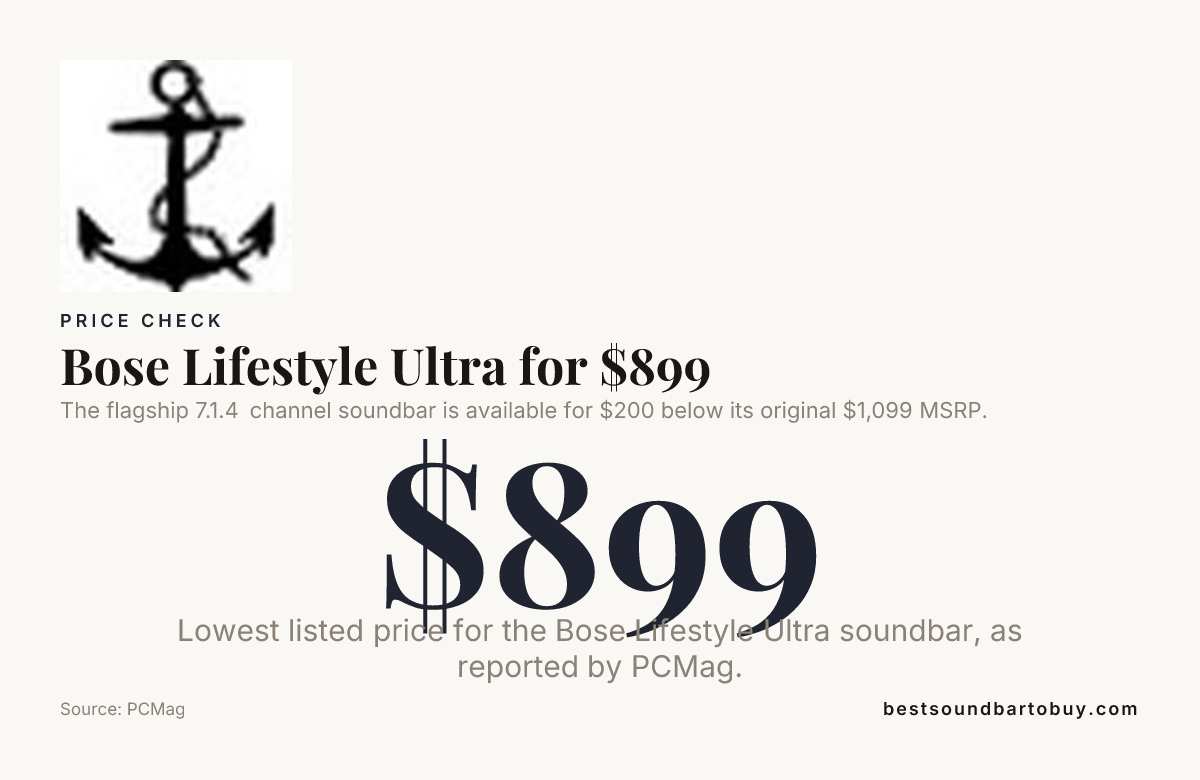 Bose Lifestyle Ultra for $899 — data from PCMag