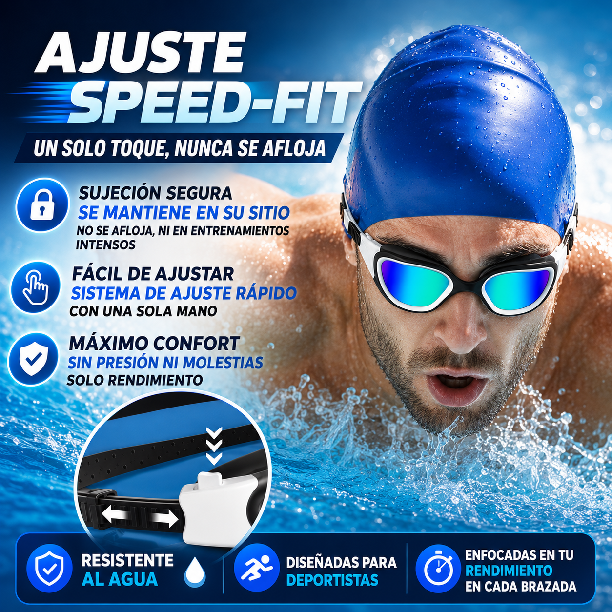 Gafas de natación con visión panorámica