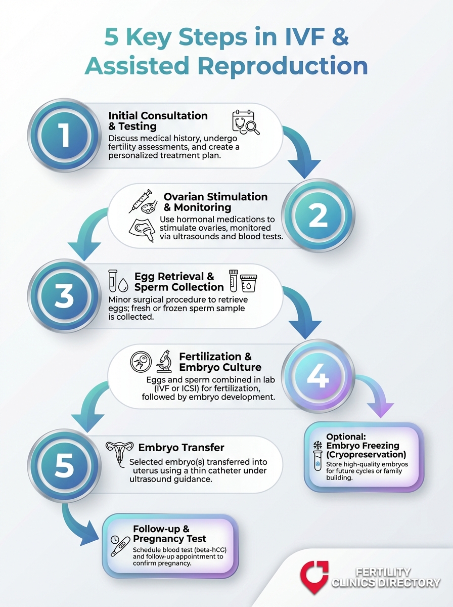 Infographic: 5 key steps in IVF & assisted reproduction.