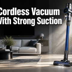 Cordless vacuum with strong suction for docked self emptying workflows