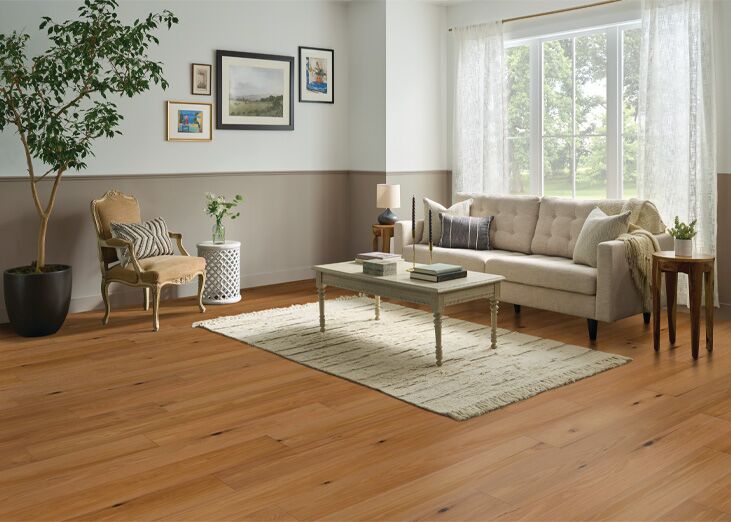 Prefinished hardwood flooring in bedroom
