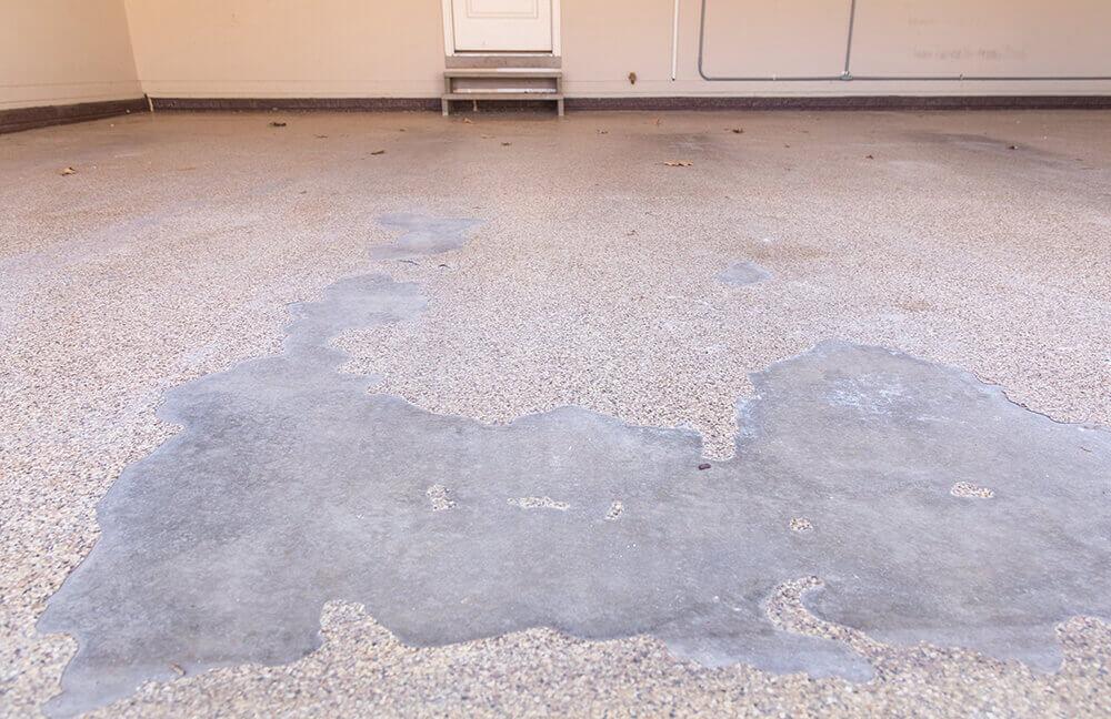 Garage floor before coating