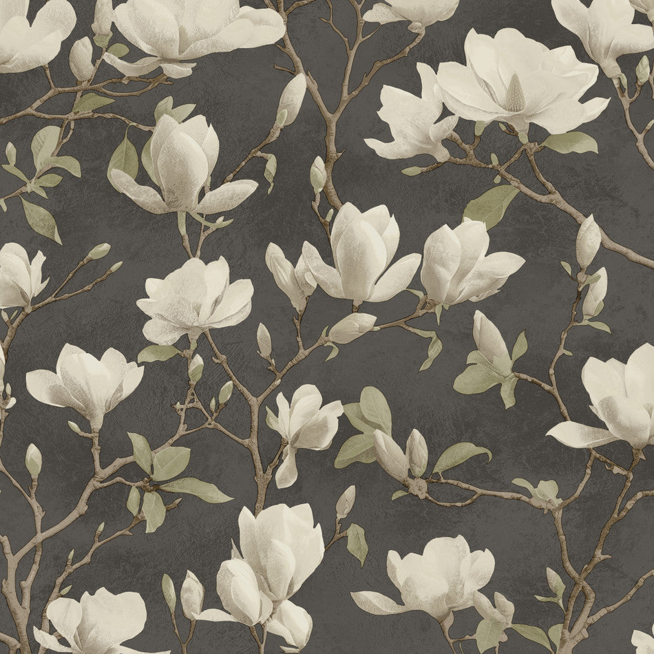 Petalina Charcoal Floral Wallpaper