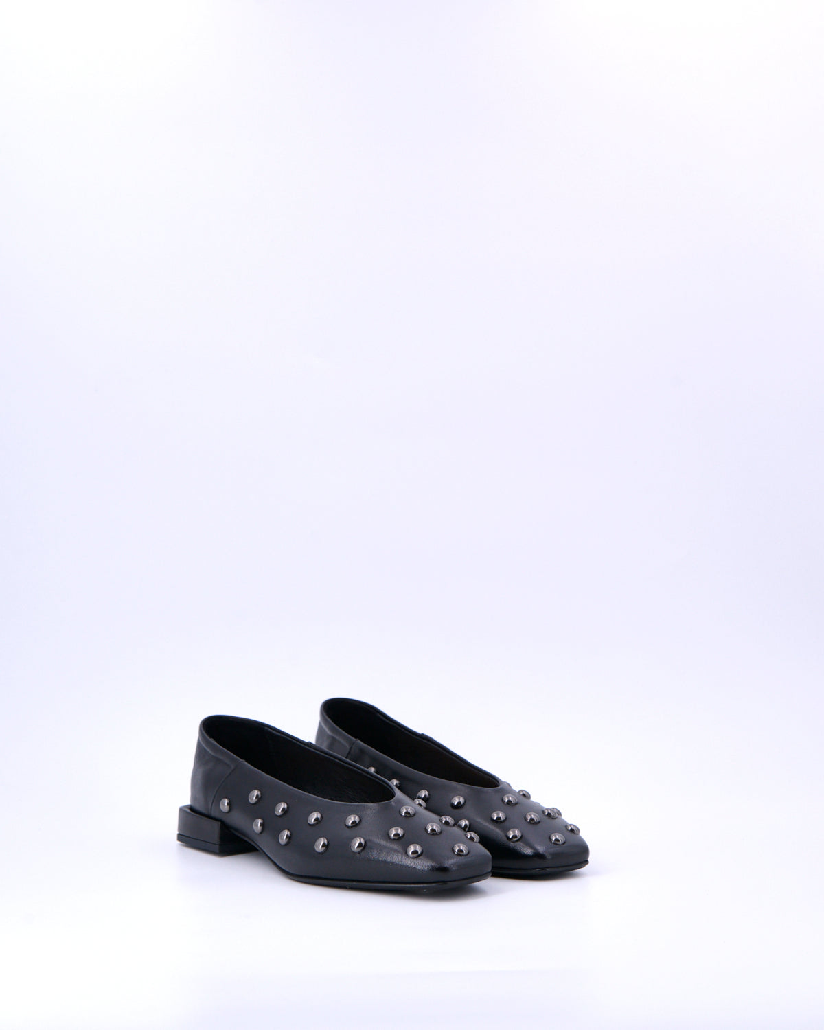 Ballerine donna pelle nero borchie daria93 - scarpe artigianali italiane Stelio Malori