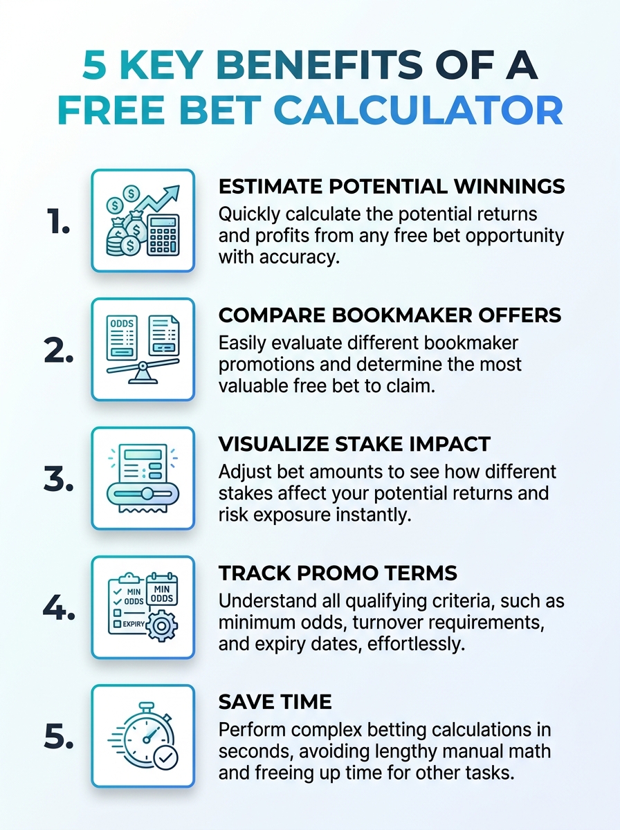 Infographic: 5 key benefits of using a free bet calculator